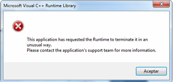 Error Runtime Library 