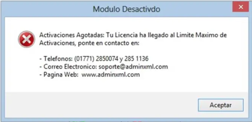 Aviso activaciones Agotadas