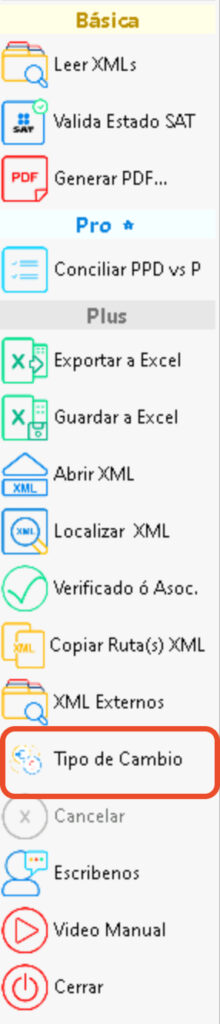 Menu MiAdminXML