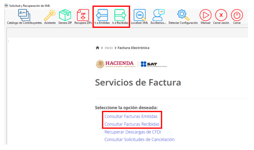 Selecciona facturas emitidas o recibidas