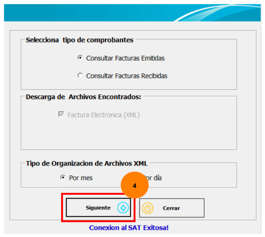 Elige emitidas o recibidas