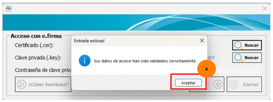 Se muestra el mensaje de validación