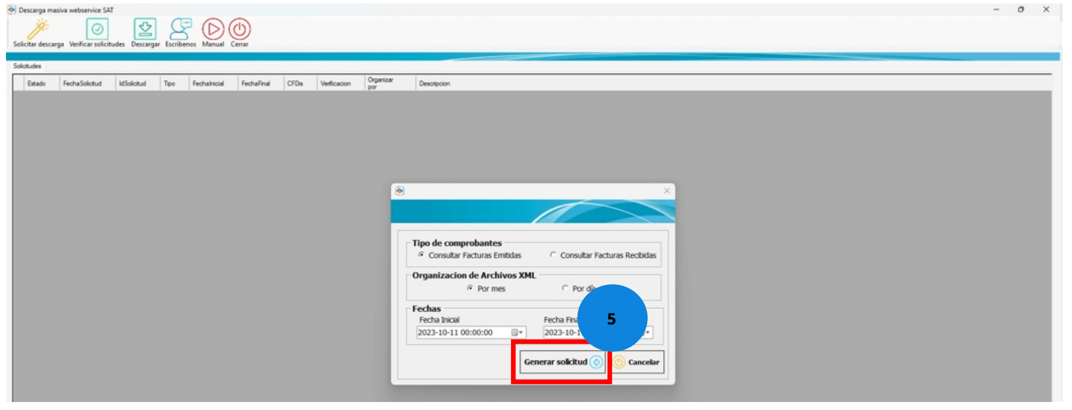 Genera tu solicitud.