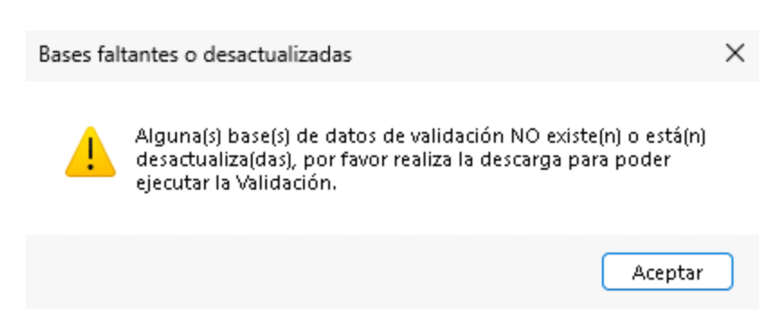 Aviso de bases de datos