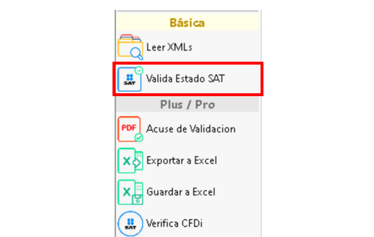 herramienta valida estado SAT