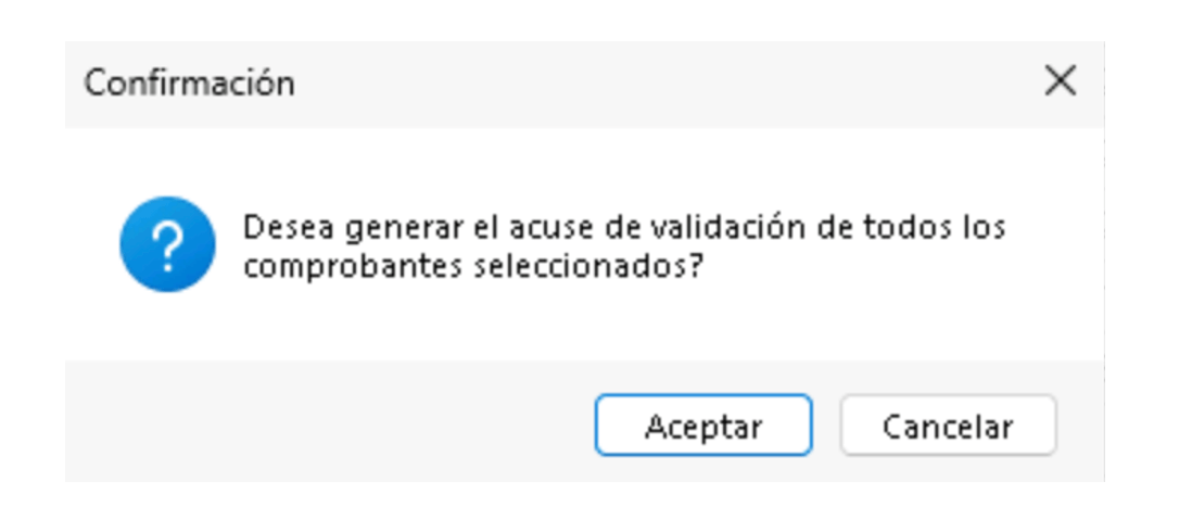 confirmar validacion