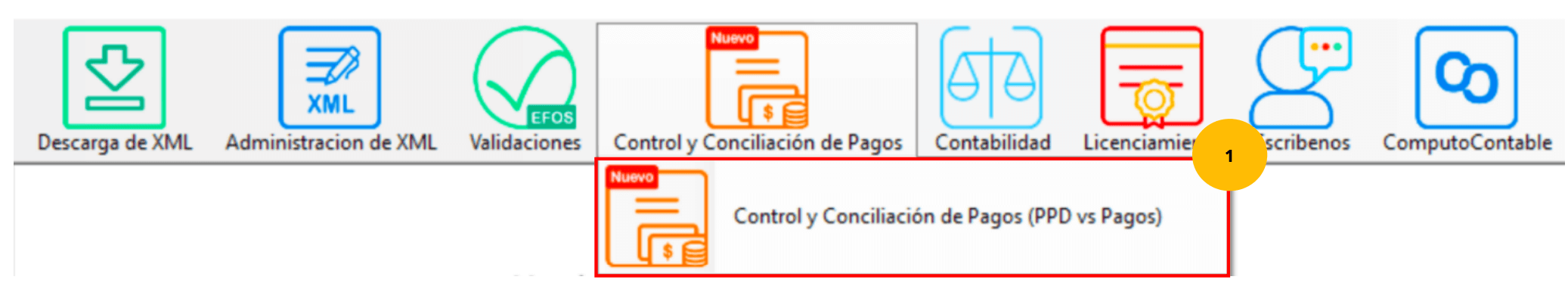 Menu control y conciliación