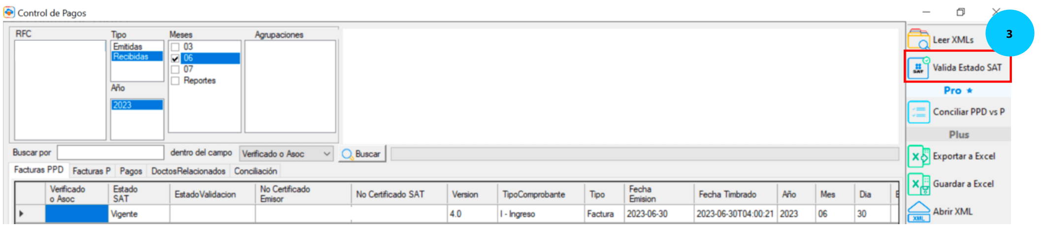 la herramienta estado SAT
