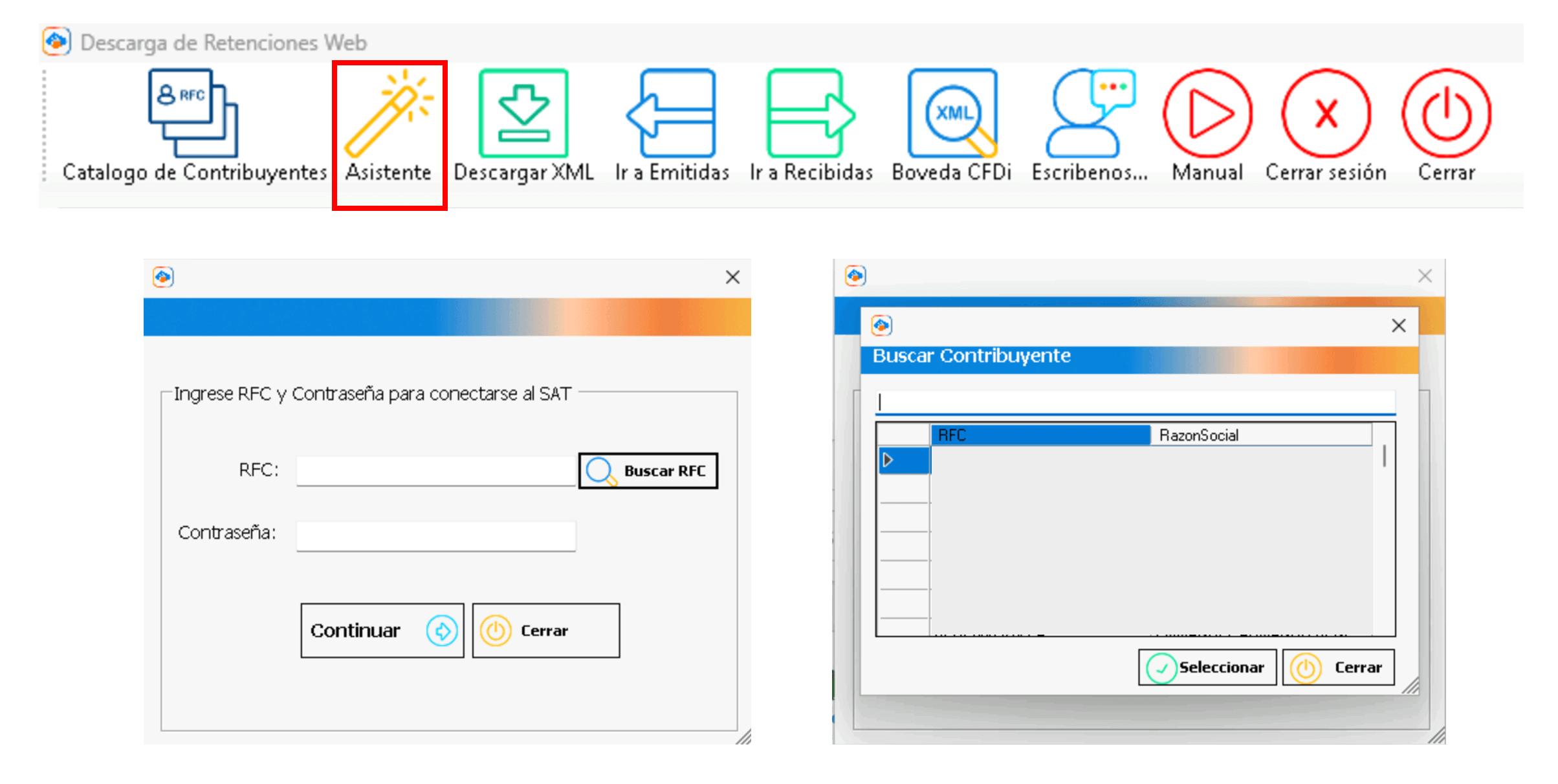 Asistente de descarga