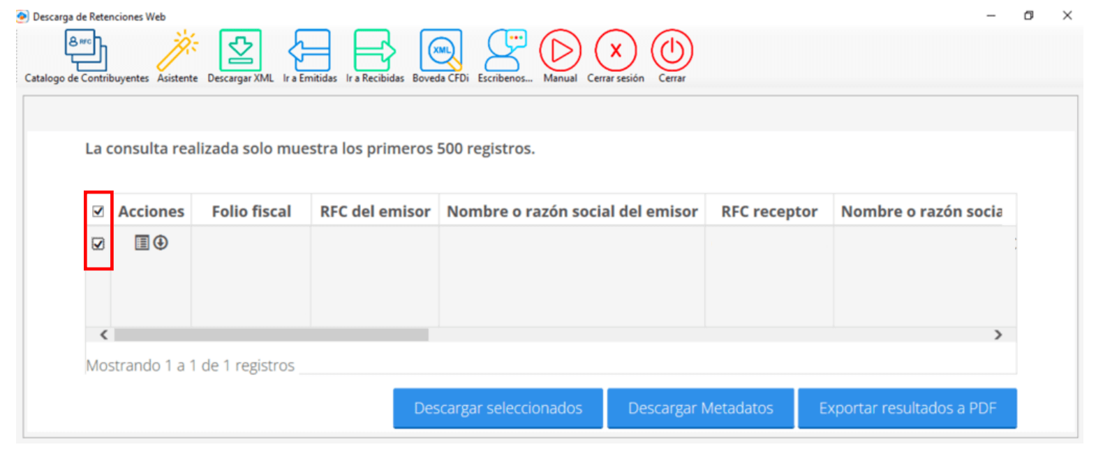 Marca las casillas a descargar