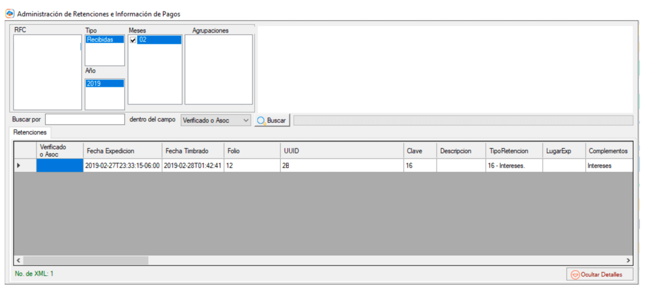 Modulo Retenciones e información de pagos