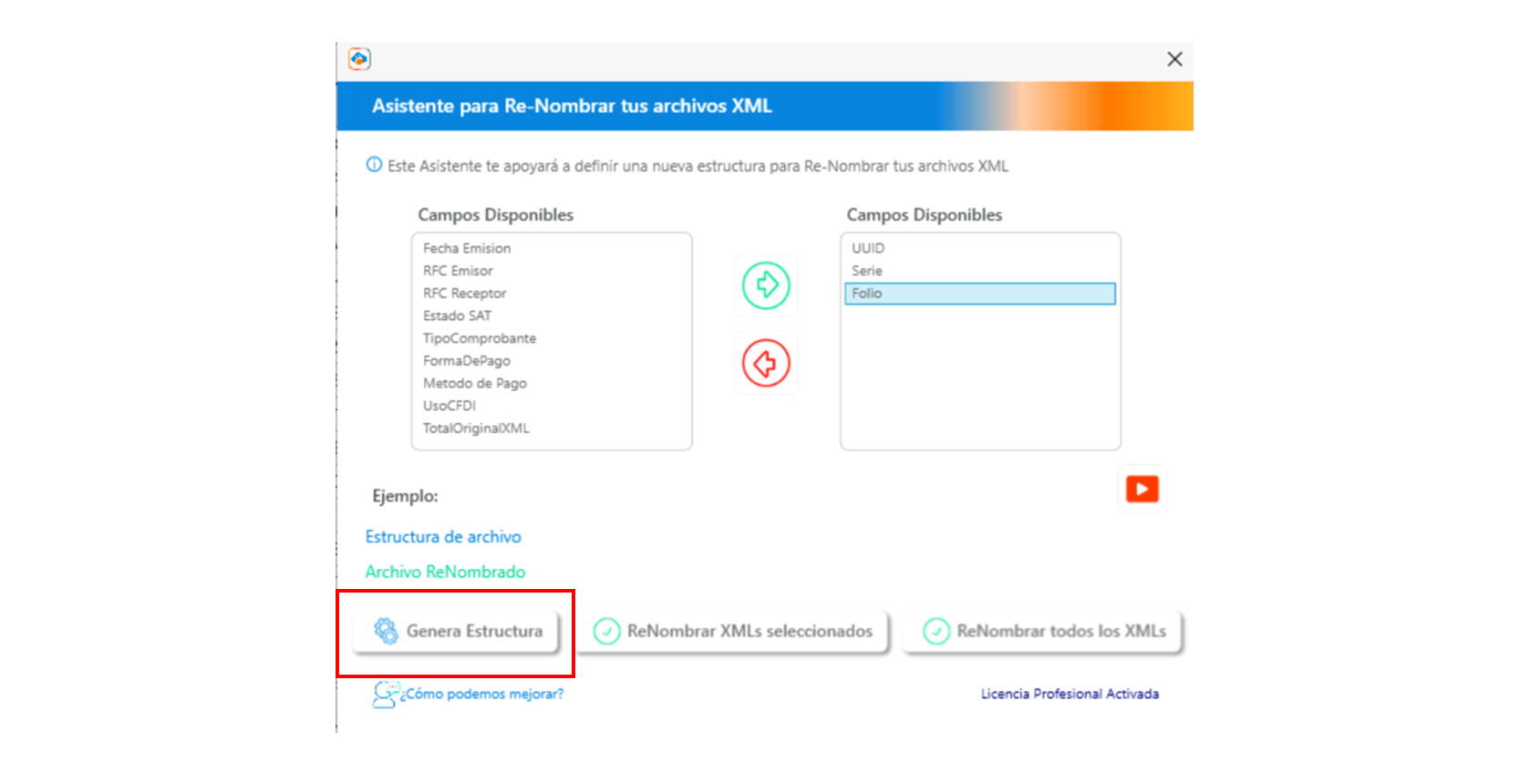 funcion generar estructura