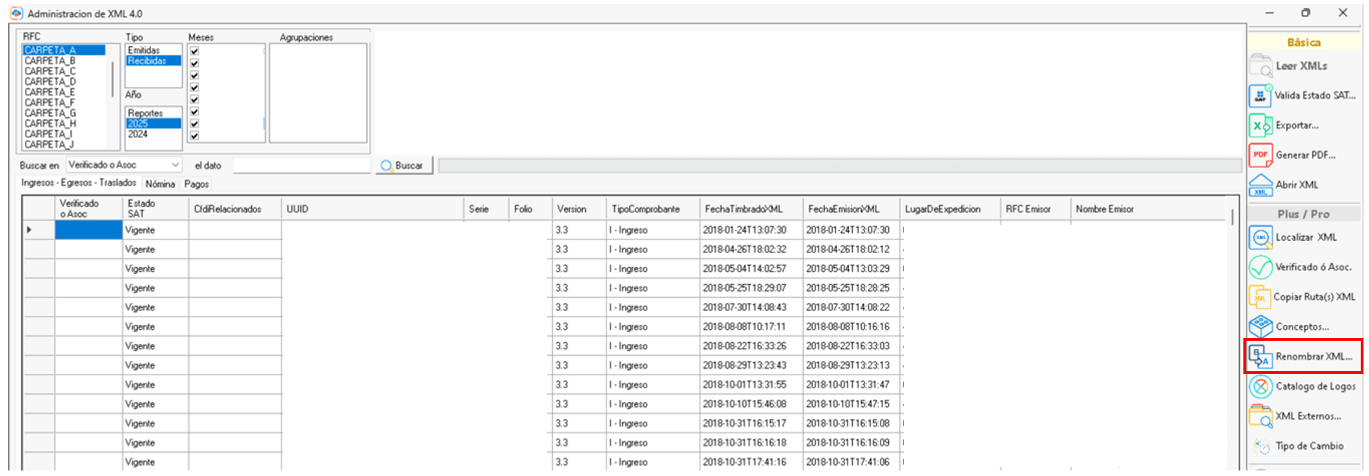 herramienta renombrar