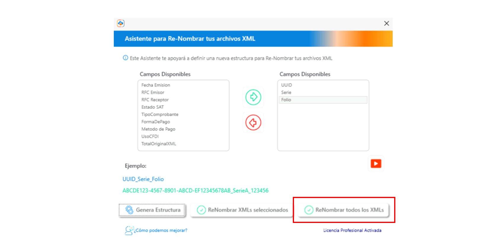 Funcion Renombrar todos los XML