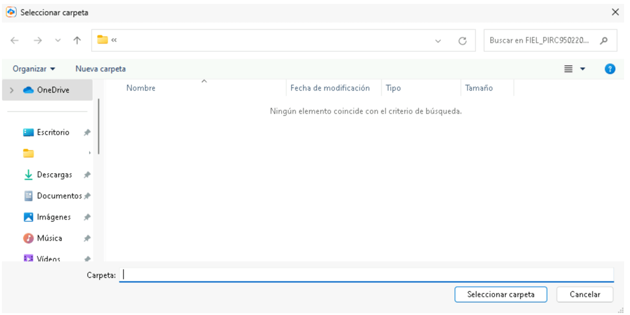 Selecciona la carpeta