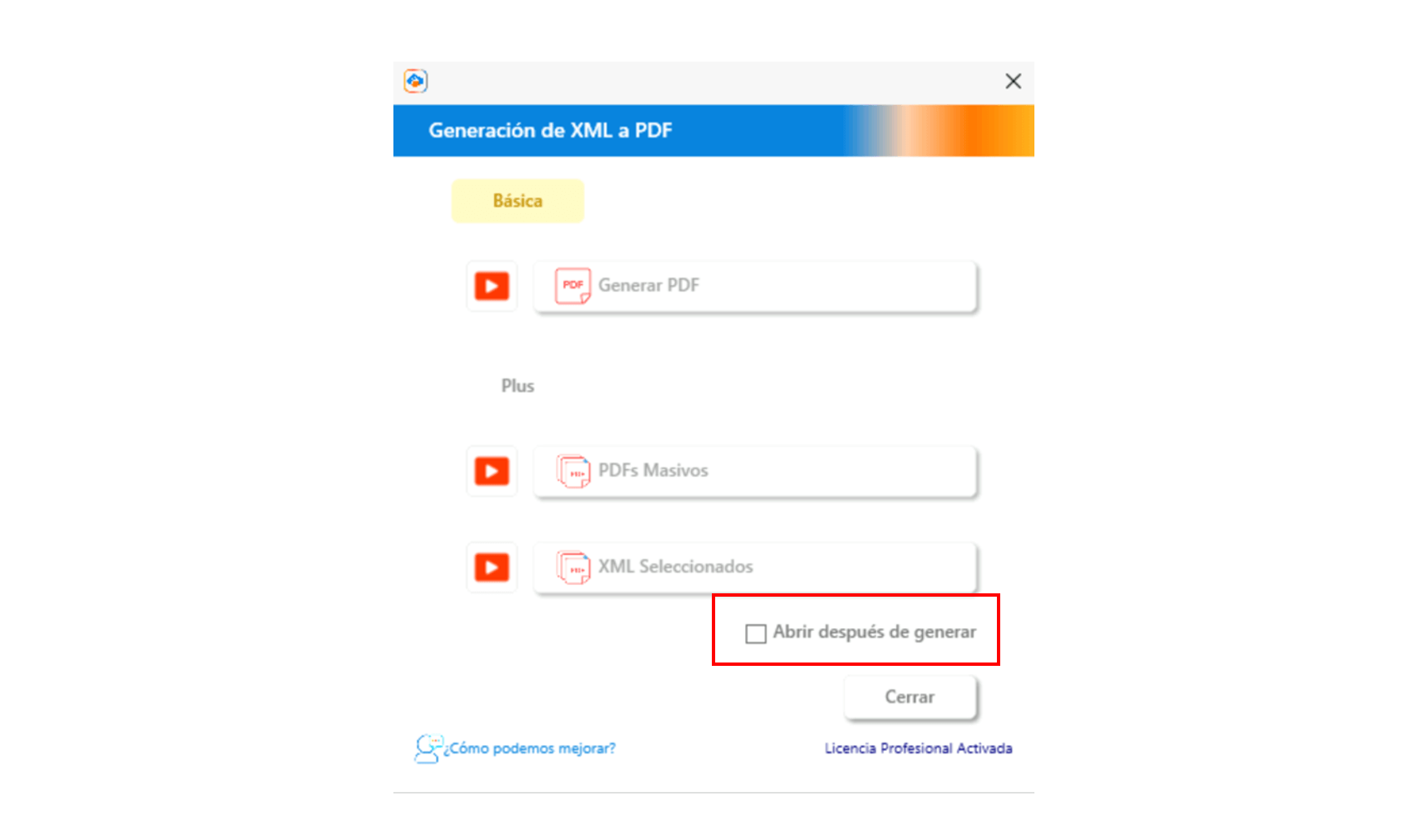 botón abrir despues de crear