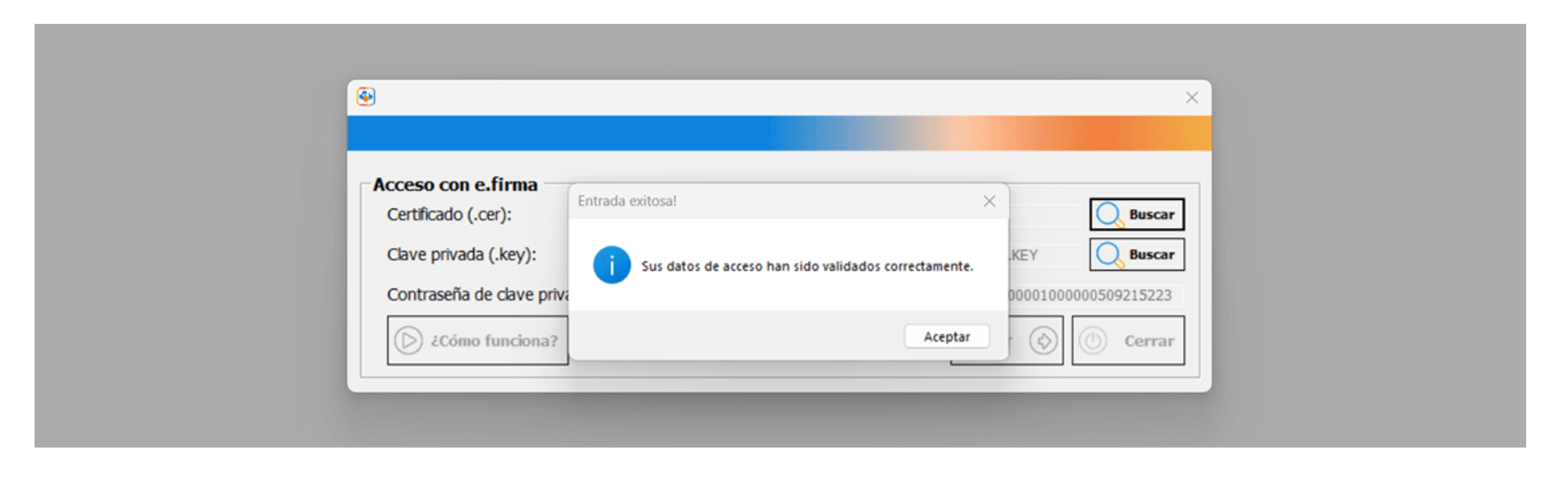 Sesión validada con éxito