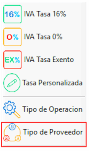 Tipo de proveedor