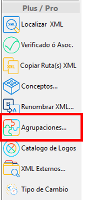 elige la herramienta agrupaciones en la barra de herraminetas
